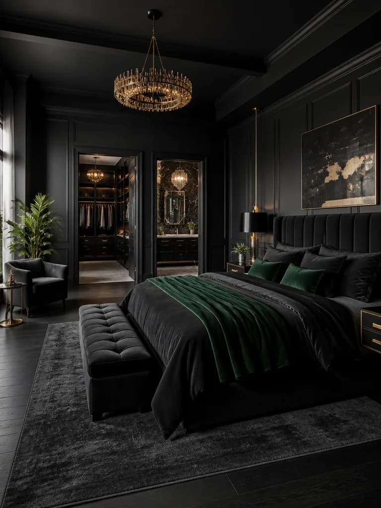 Black Master Bedroom