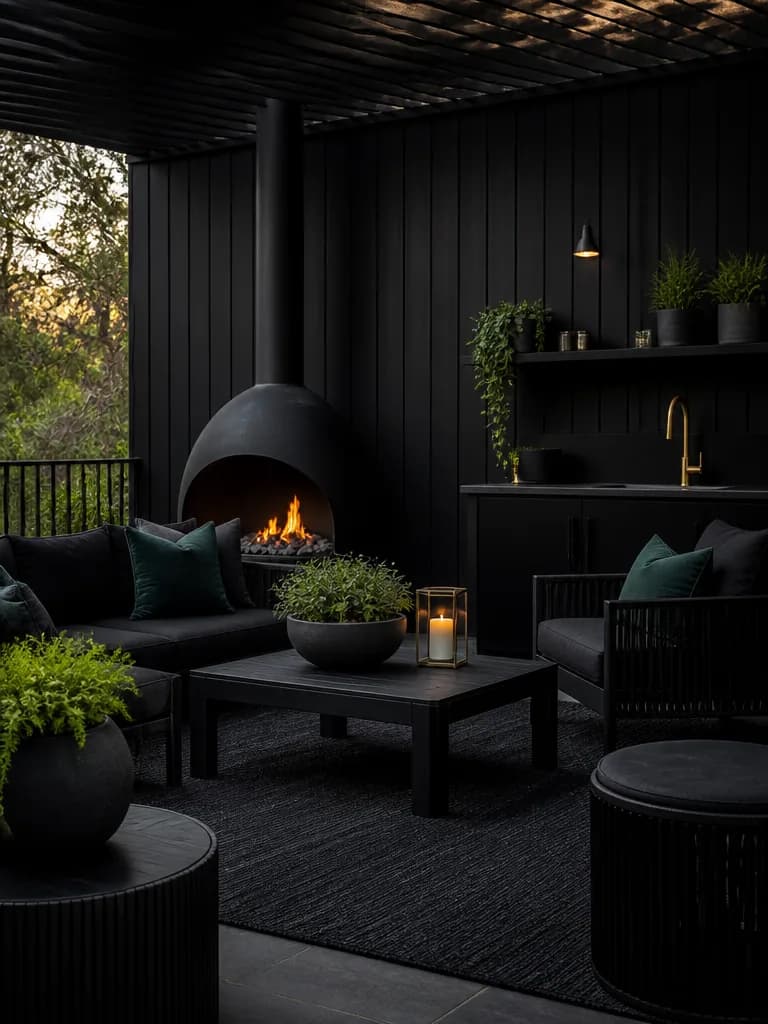 Black Outdoor Patio