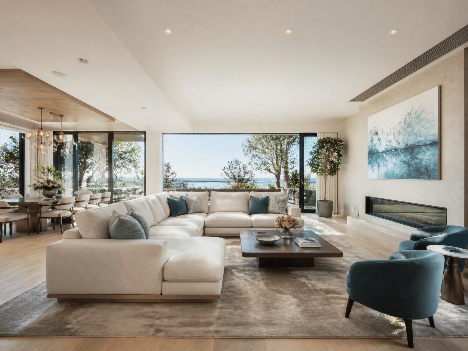 Beautiful AI-designed contemporary interior space