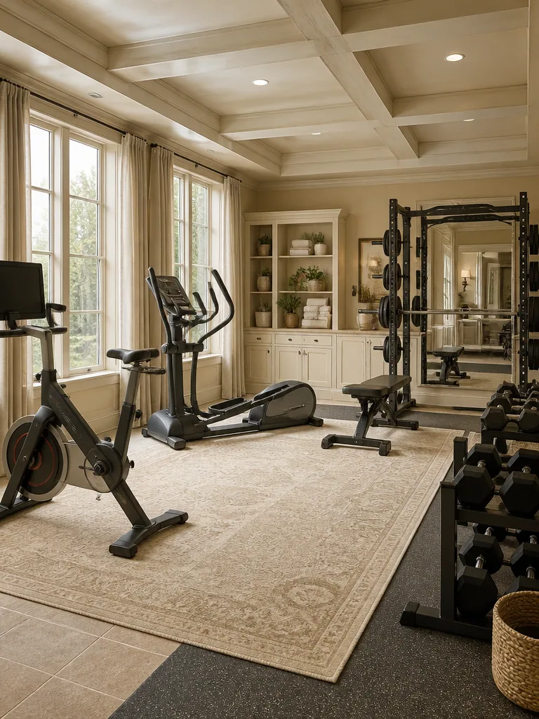 Beige Home Gym design