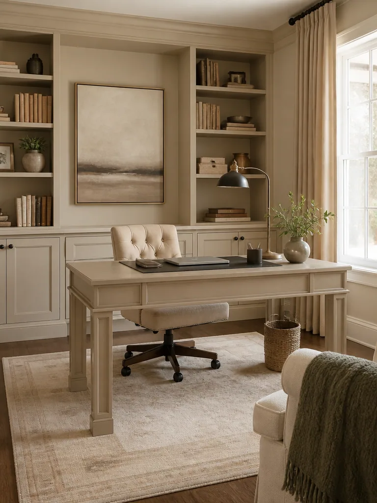 Beige Home Office design