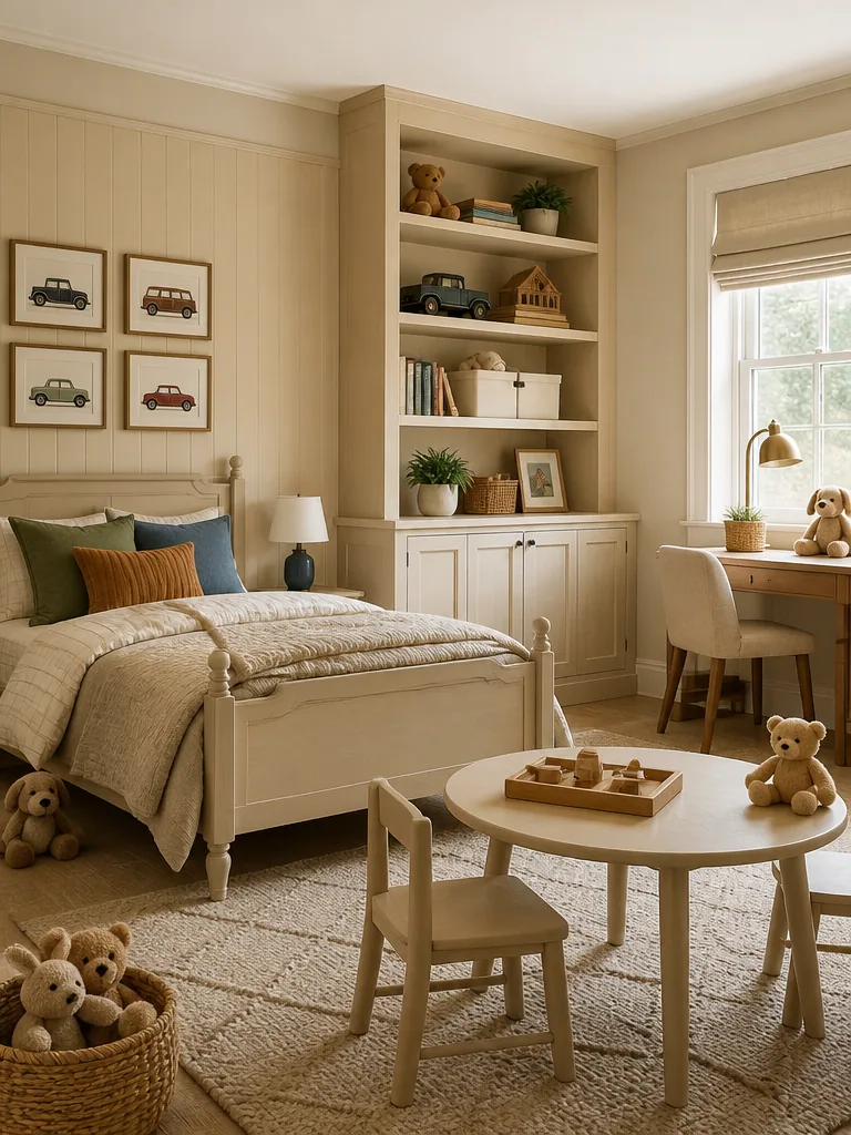 Beige Kids Room design