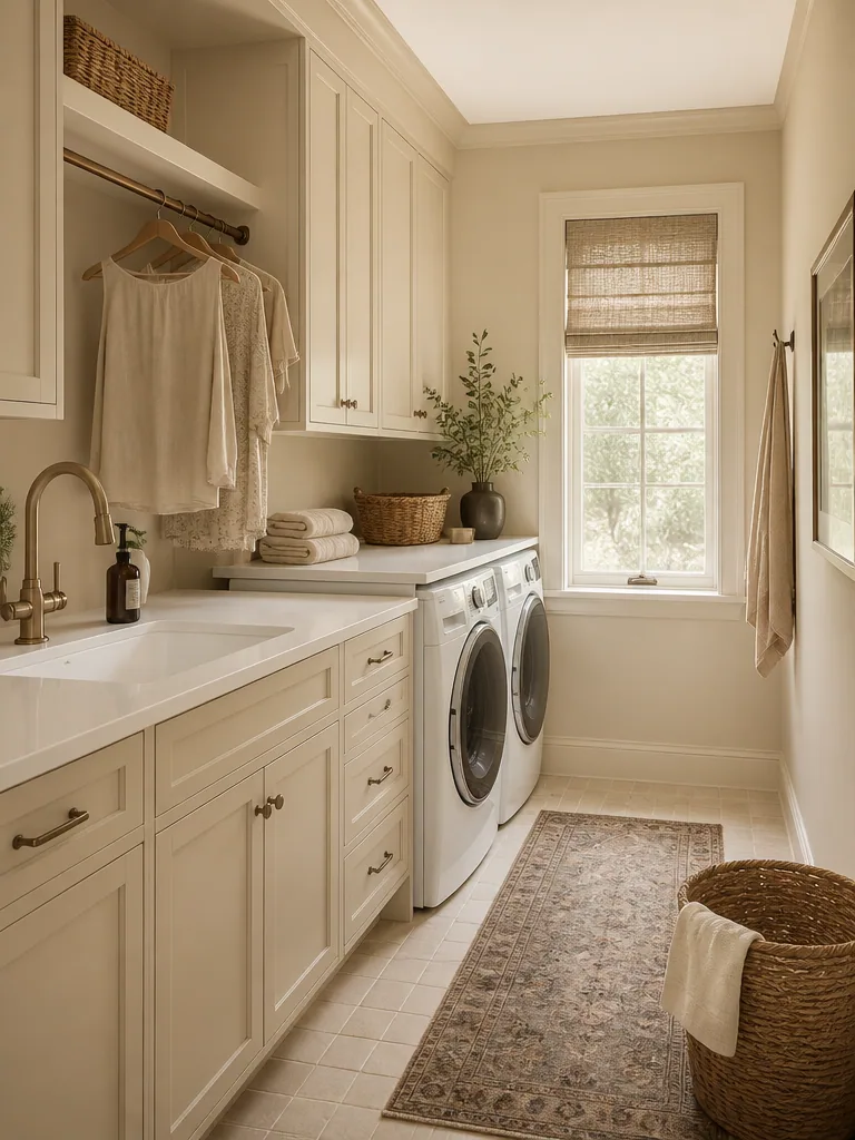 Beige Laundry Room design