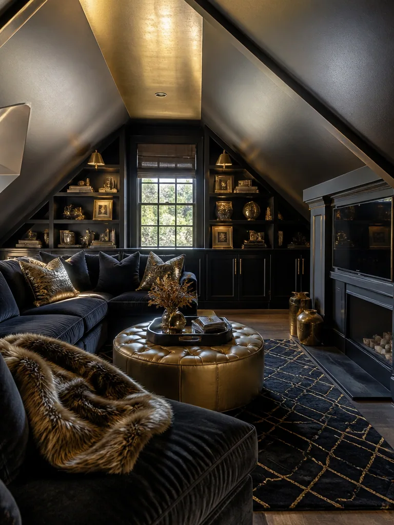 Black and Gold Attic design