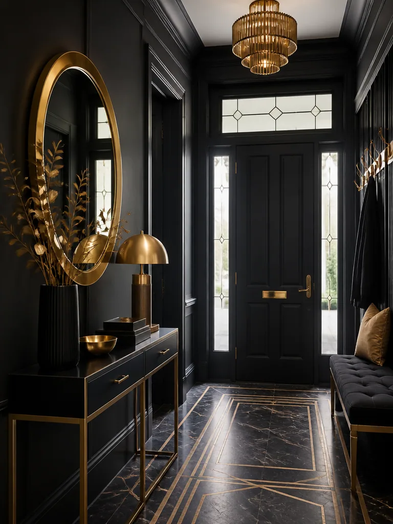 Black and Gold Entryway design