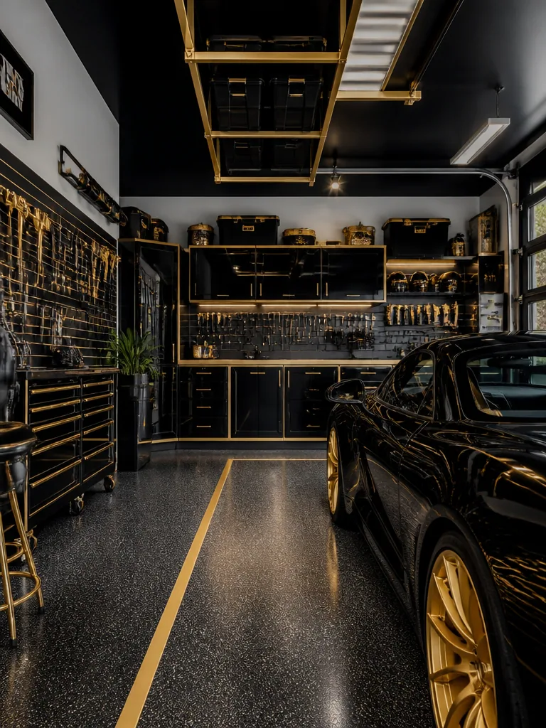 Black and Gold Garage design