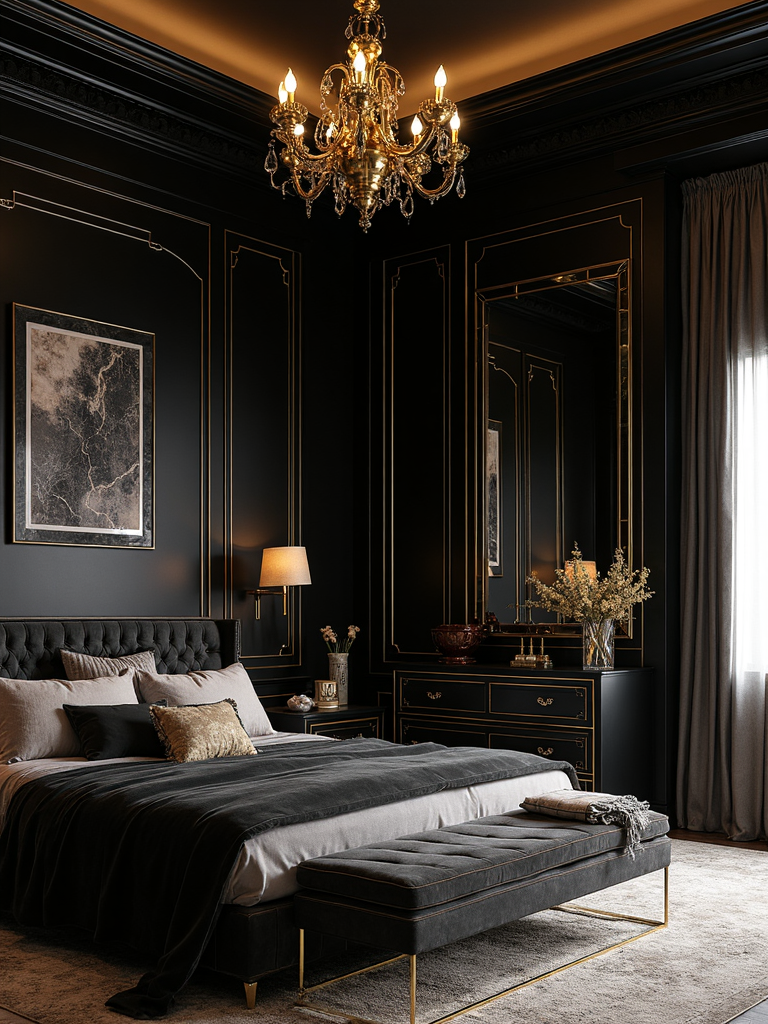 Black And Gold Master Bedroom - Black and Gold Master Bedroom interior design inspiration