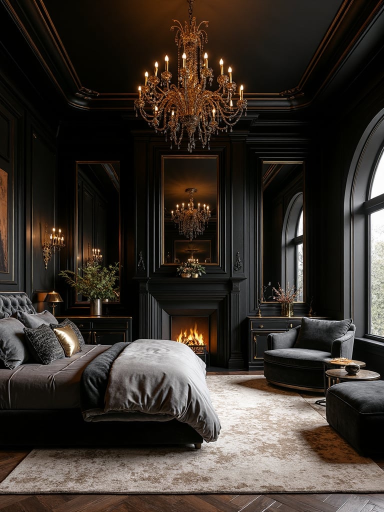 Black And Gold Master Suite - Black and Gold Master Suite interior design inspiration