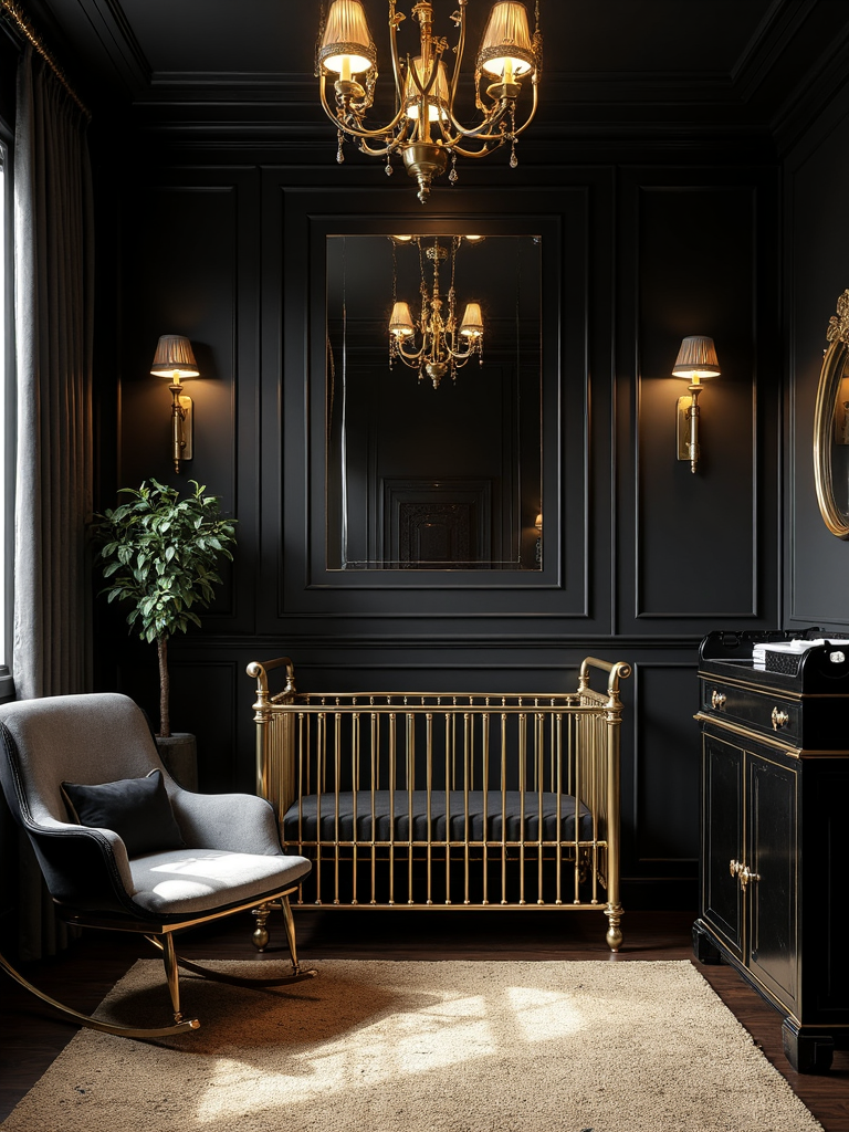 Black And Gold Nursery - Black and Gold Nursery interior design inspiration