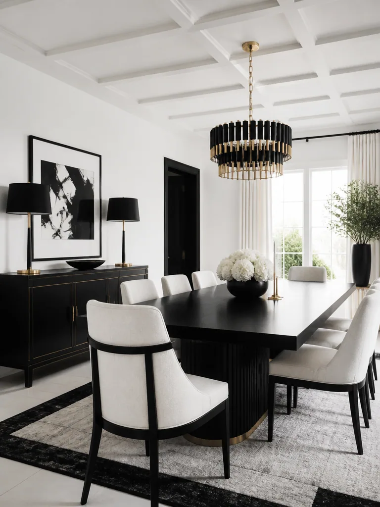 Black and White Dining Room design