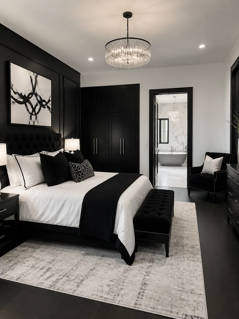 Black and White Master Bedroom design
