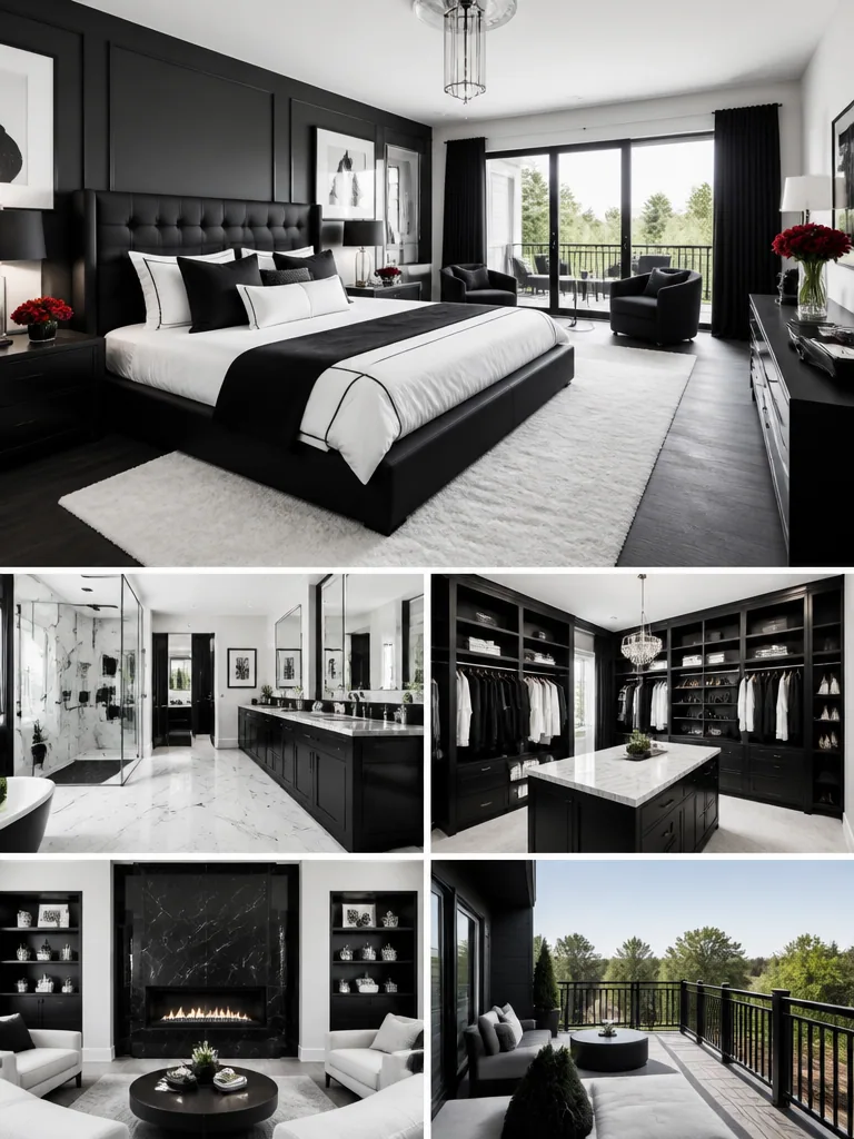 Black and White Master Suite design