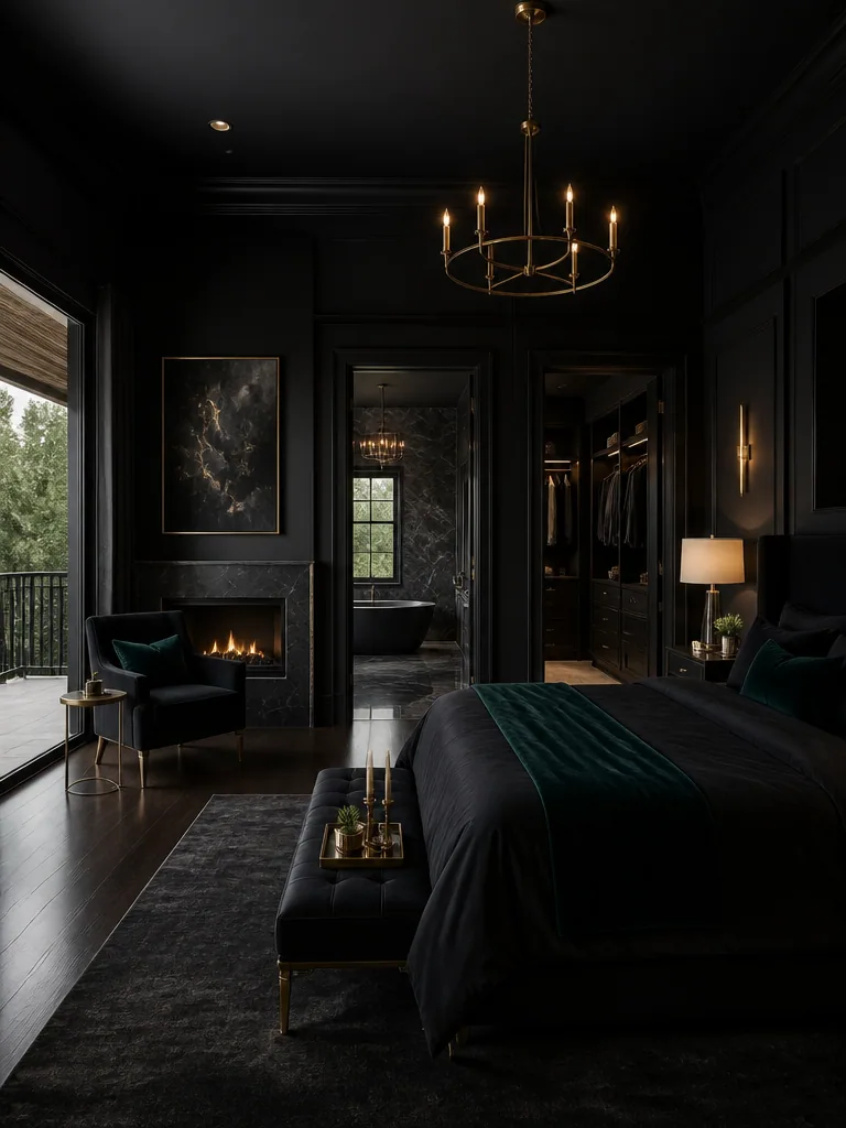 Black Master Suite design