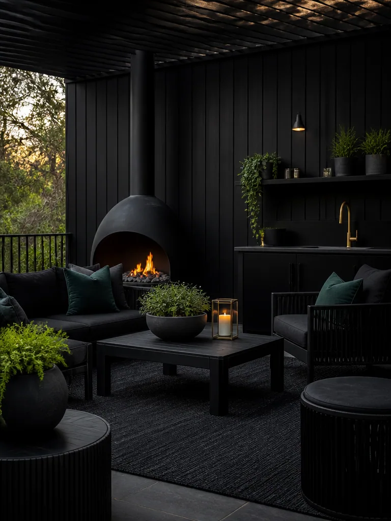 Black Outdoor Patio design