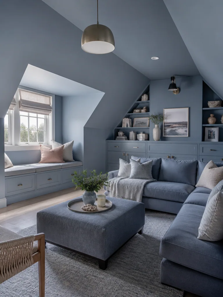 Blue and Grey Attic design