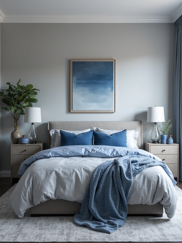 Blue And Grey Bedroom - Blue and Grey Bedroom interior design inspiration