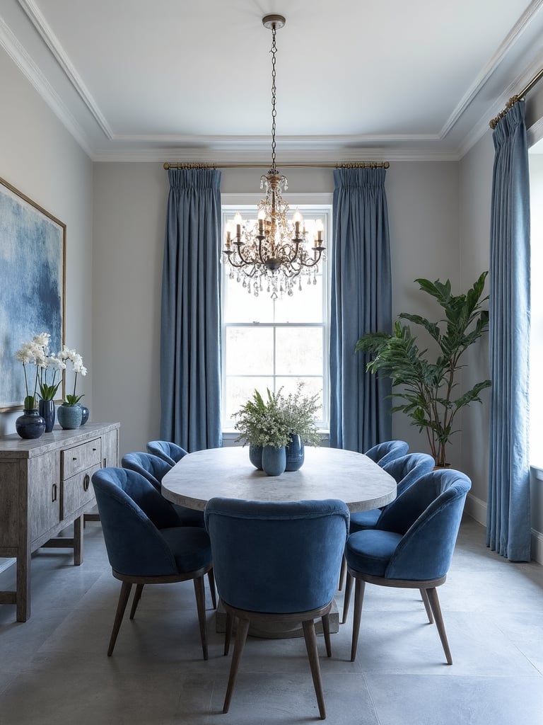 Blue And Grey Dining Room - Blue and Grey Dining Room interior design inspiration
