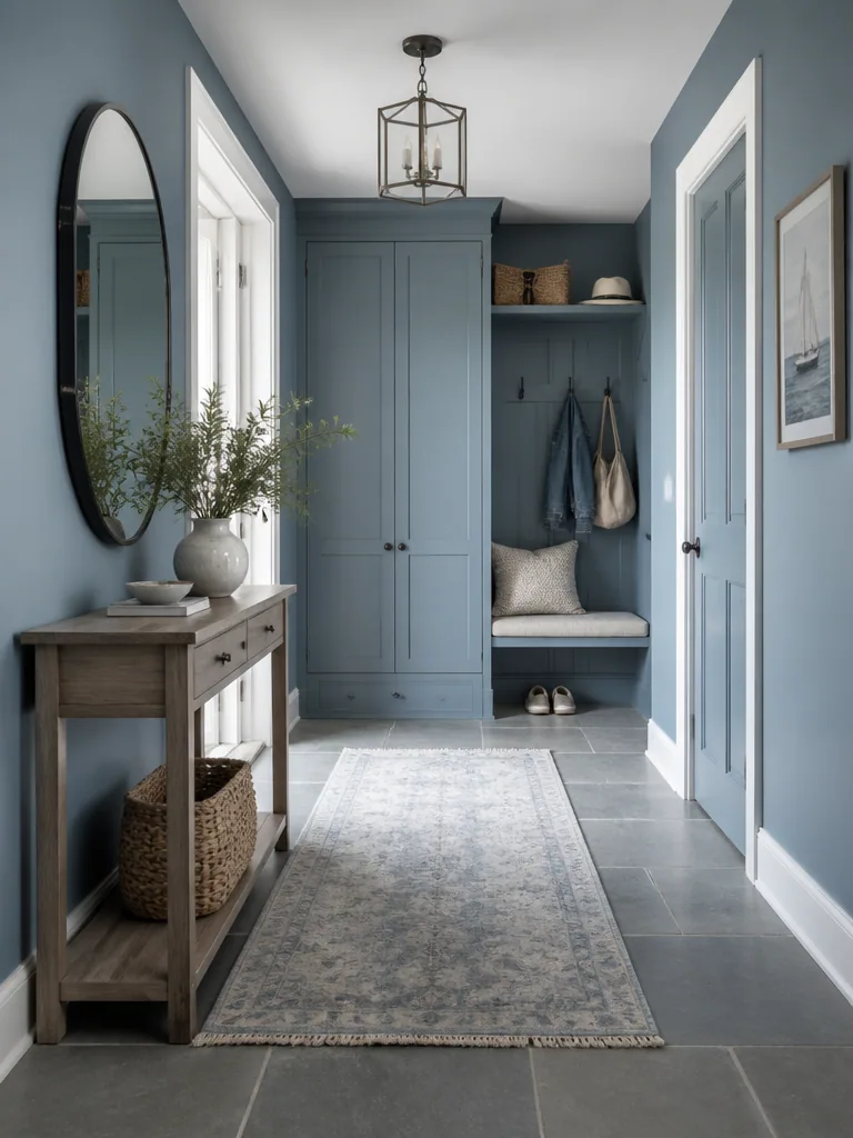 Blue and Grey Entryway design