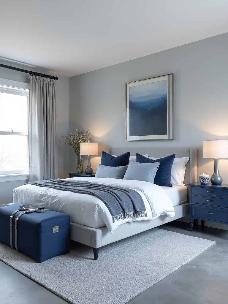 Blue And Grey Guest Bedroom - Blue and Grey Guest Bedroom interior design inspiration