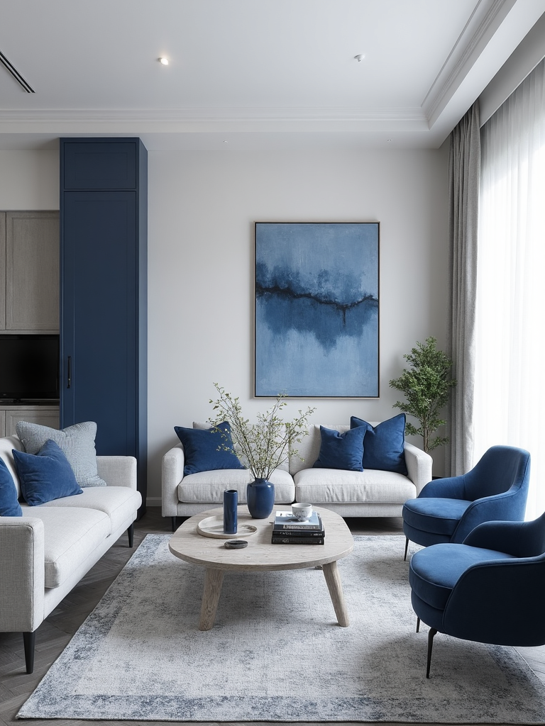 Blue And Grey Living Room - Blue and Grey Living Room interior design inspiration