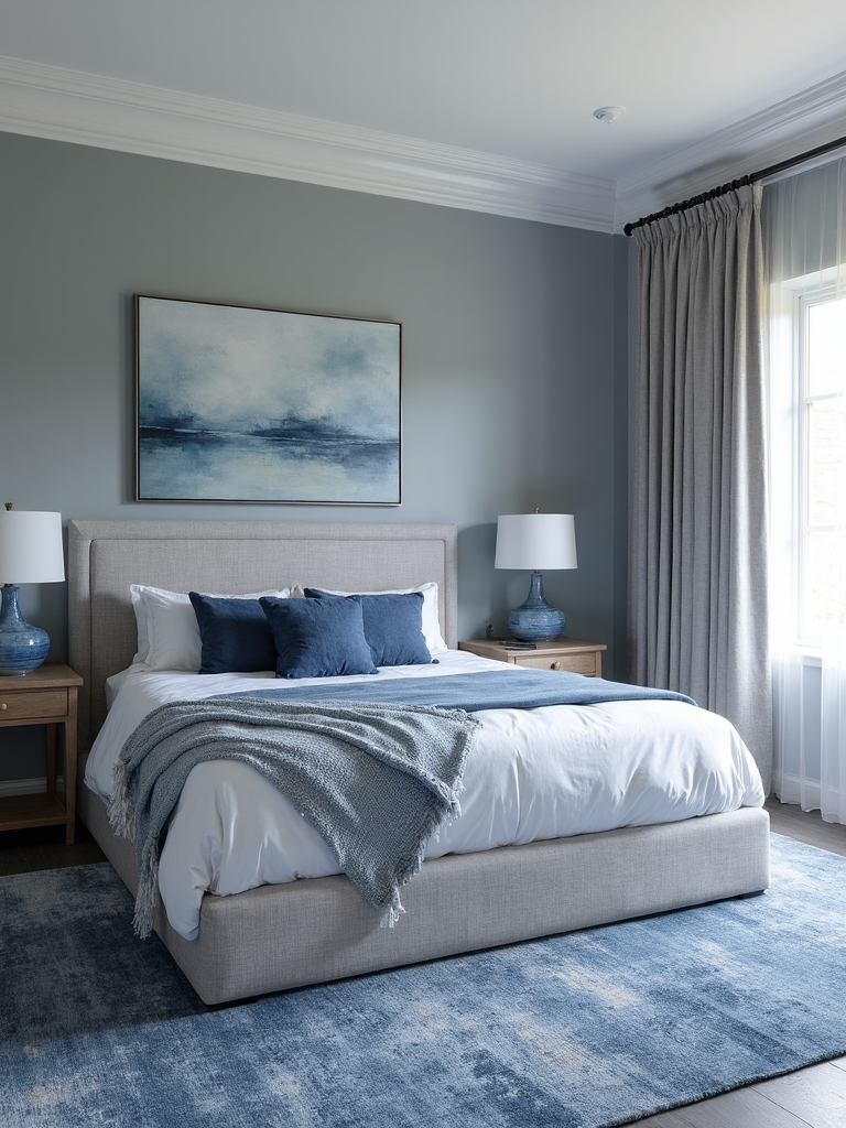 Blue And Grey Master Bedroom - Blue and Grey Master Bedroom interior design inspiration