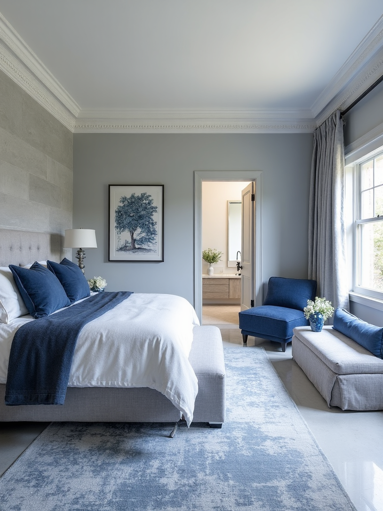 Blue And Grey Master Suite - Blue and Grey Master Suite interior design inspiration