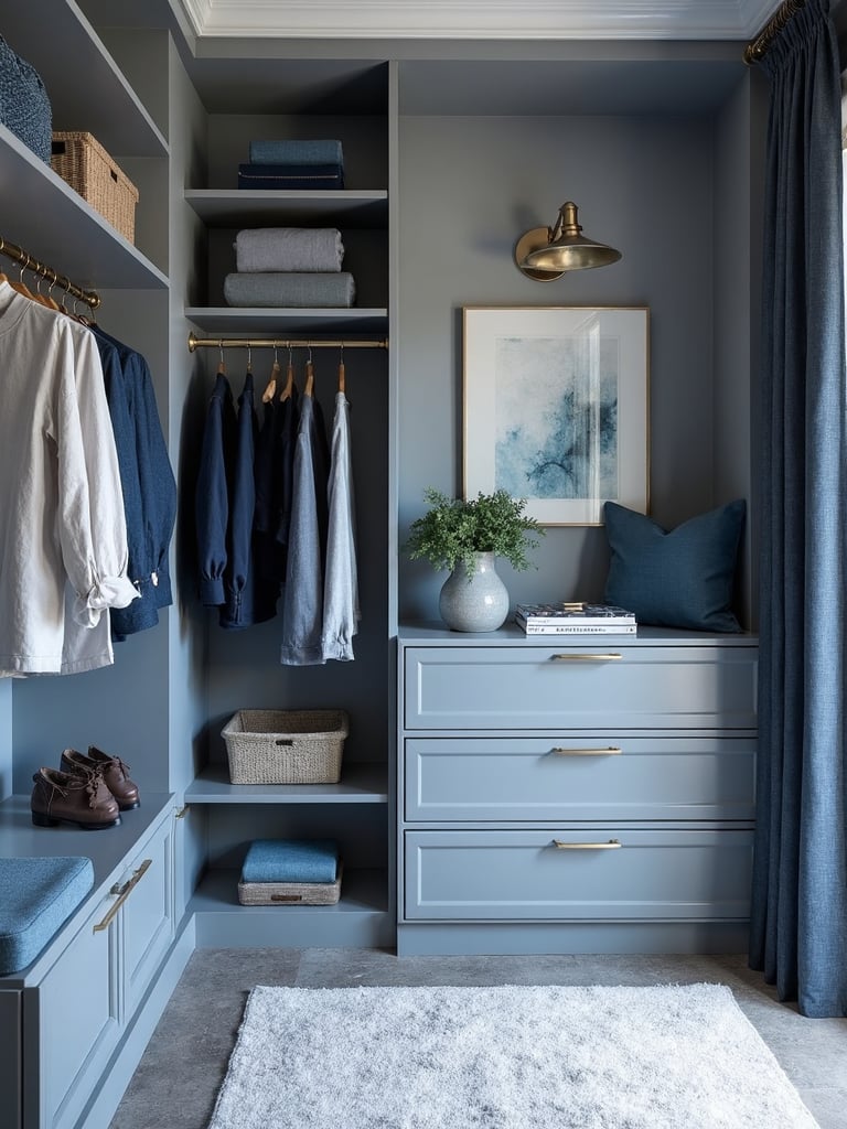 Blue And Grey Walk In Closet - Blue and Grey Walk In Closet interior design inspiration