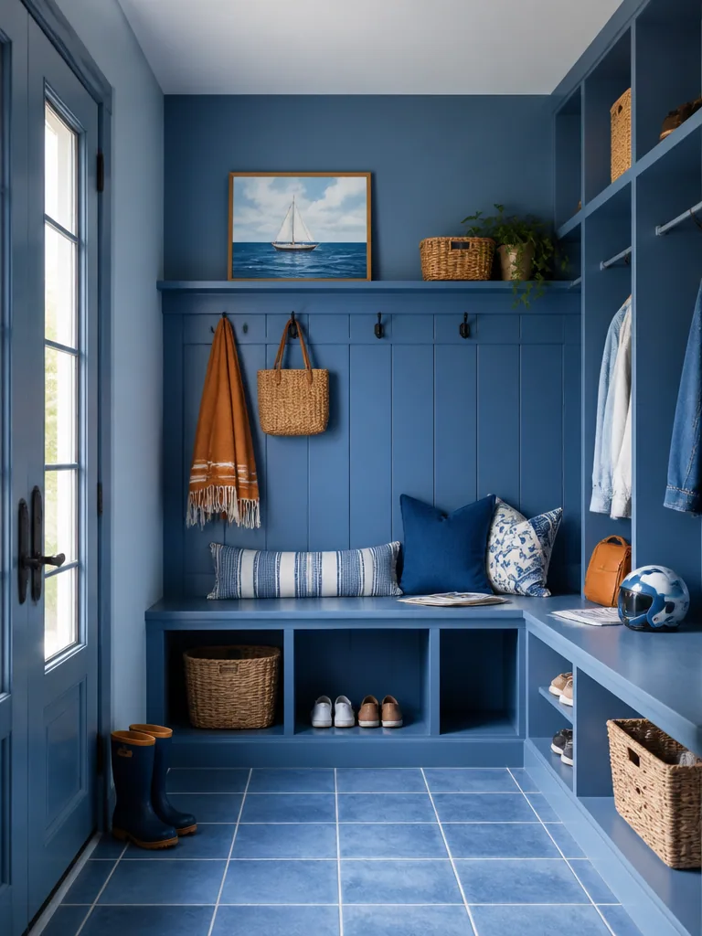 Blue Mudroom design