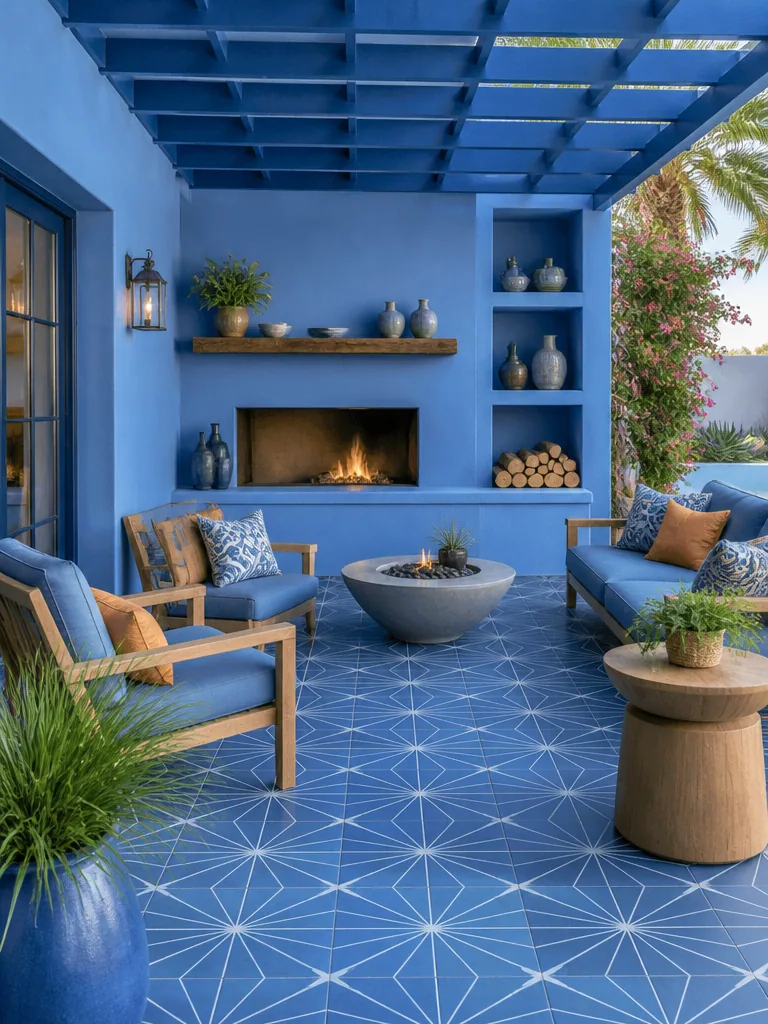 Blue Outdoor Patio design