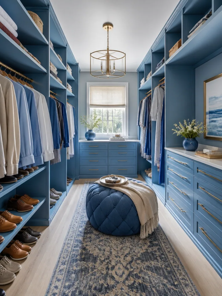 Blue Walk-in Closet design