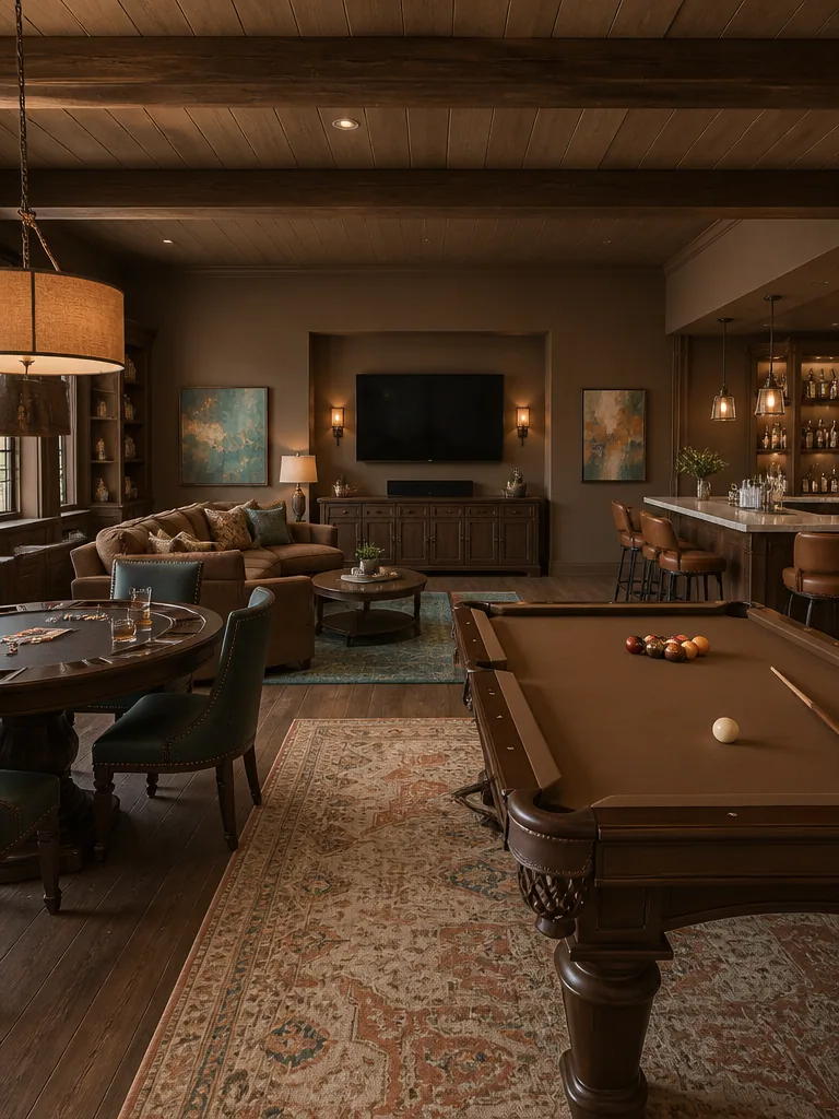 Brown Game Room design