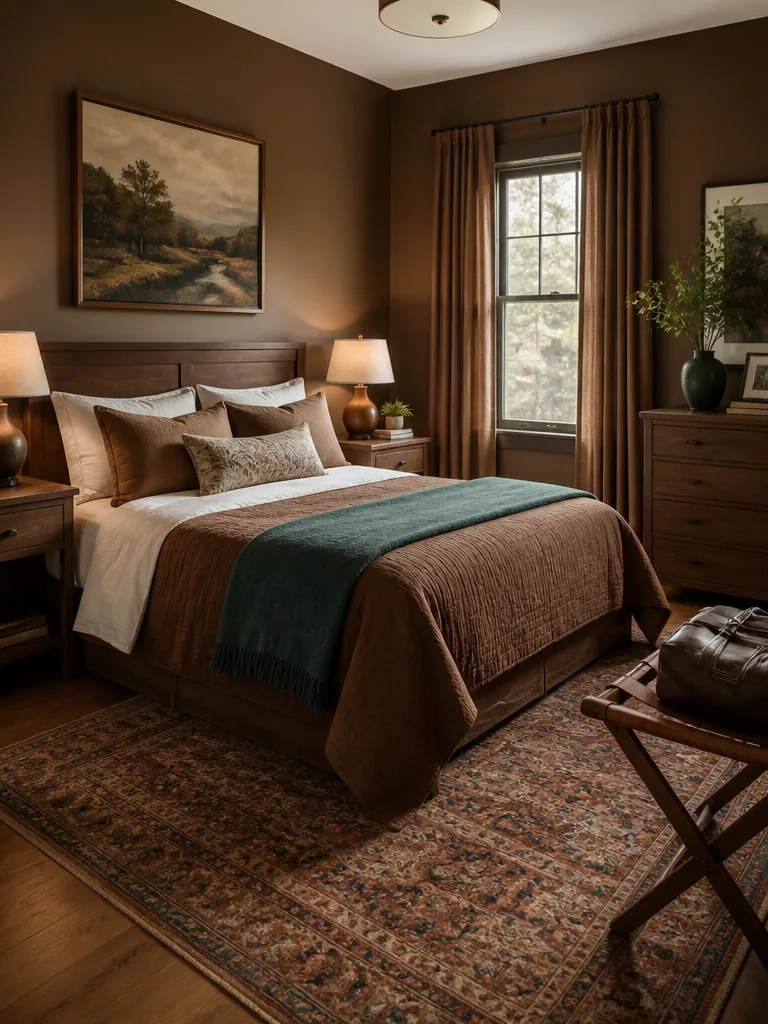 Brown Guest Bedroom design
