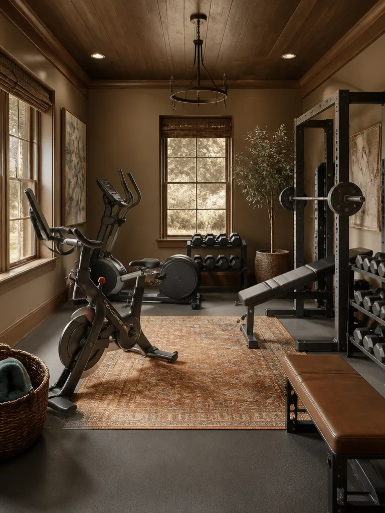 Brown Home Gym design