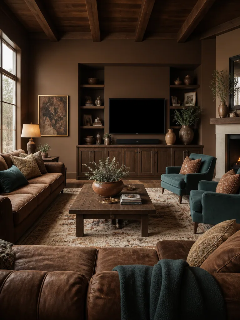 Brown Living Room design