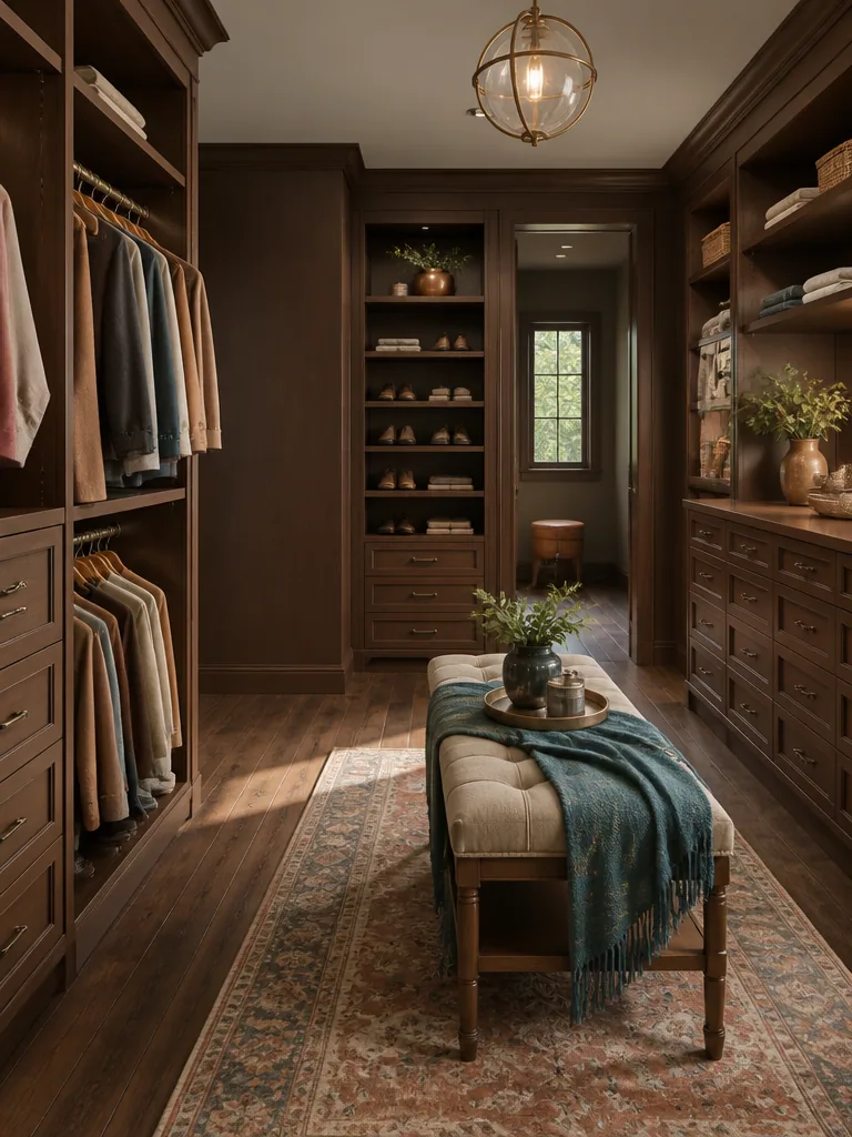 Brown Walk-in Closet design