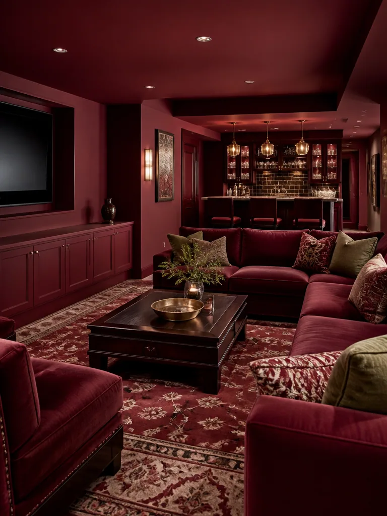 Burgundy Basement design