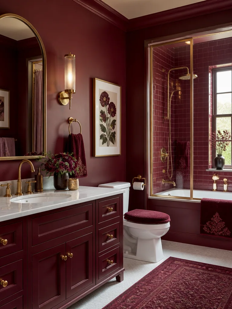 Burgundy Bathroom design