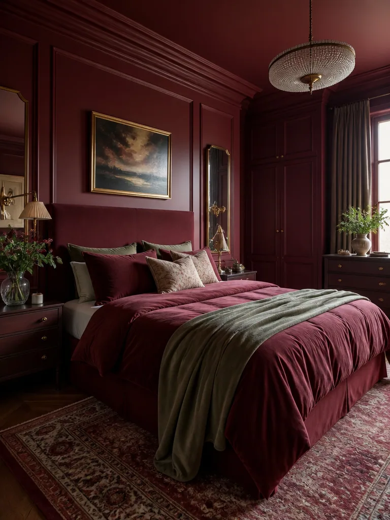 Burgundy Bedroom design