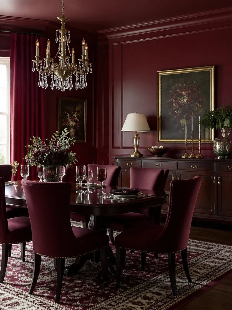 Burgundy Dining Room design