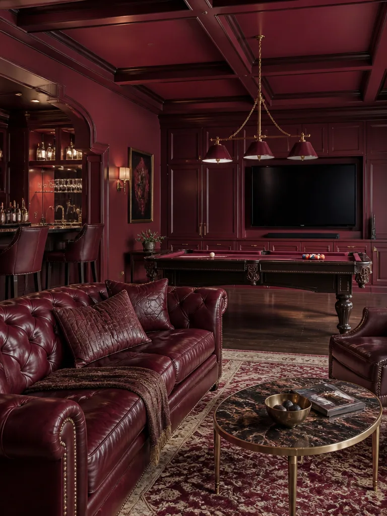 Burgundy Game Room design