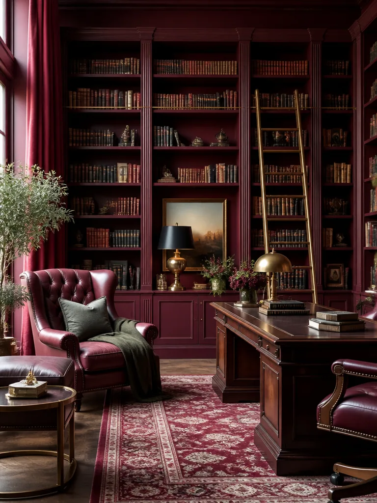 Burgundy Library design