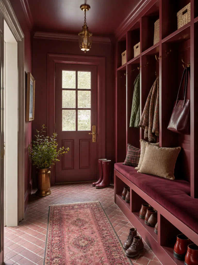 Burgundy Mudroom design