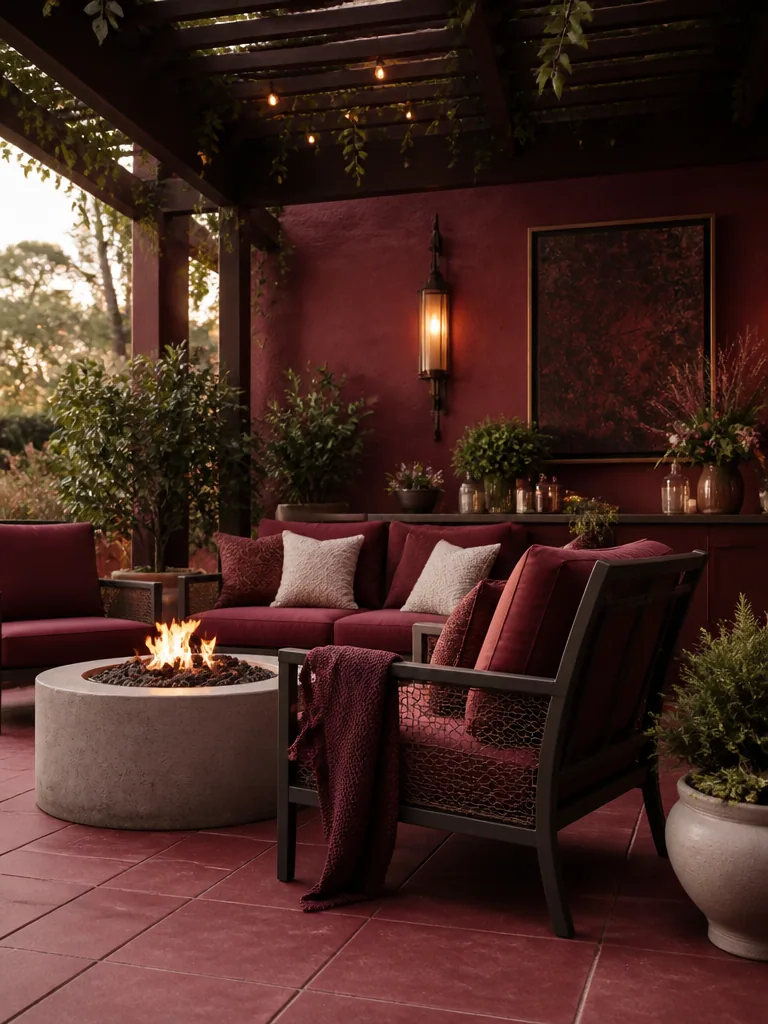 Burgundy Outdoor Patio design