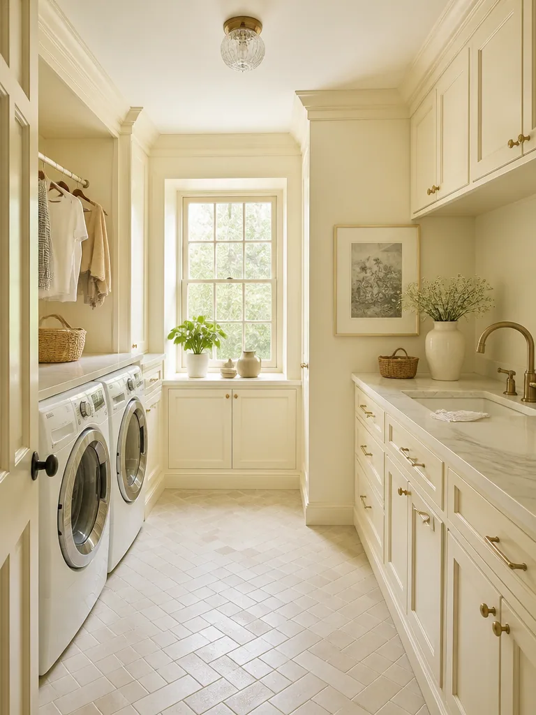 Cream Laundry Room design