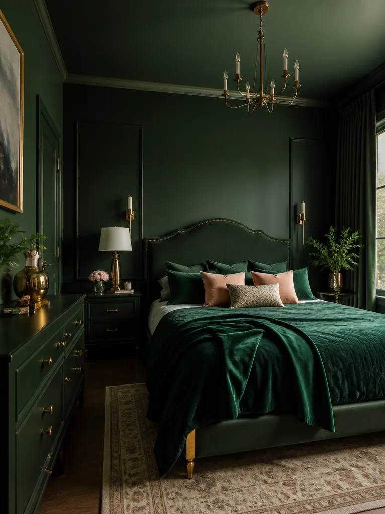 Dark Green Bedroom design