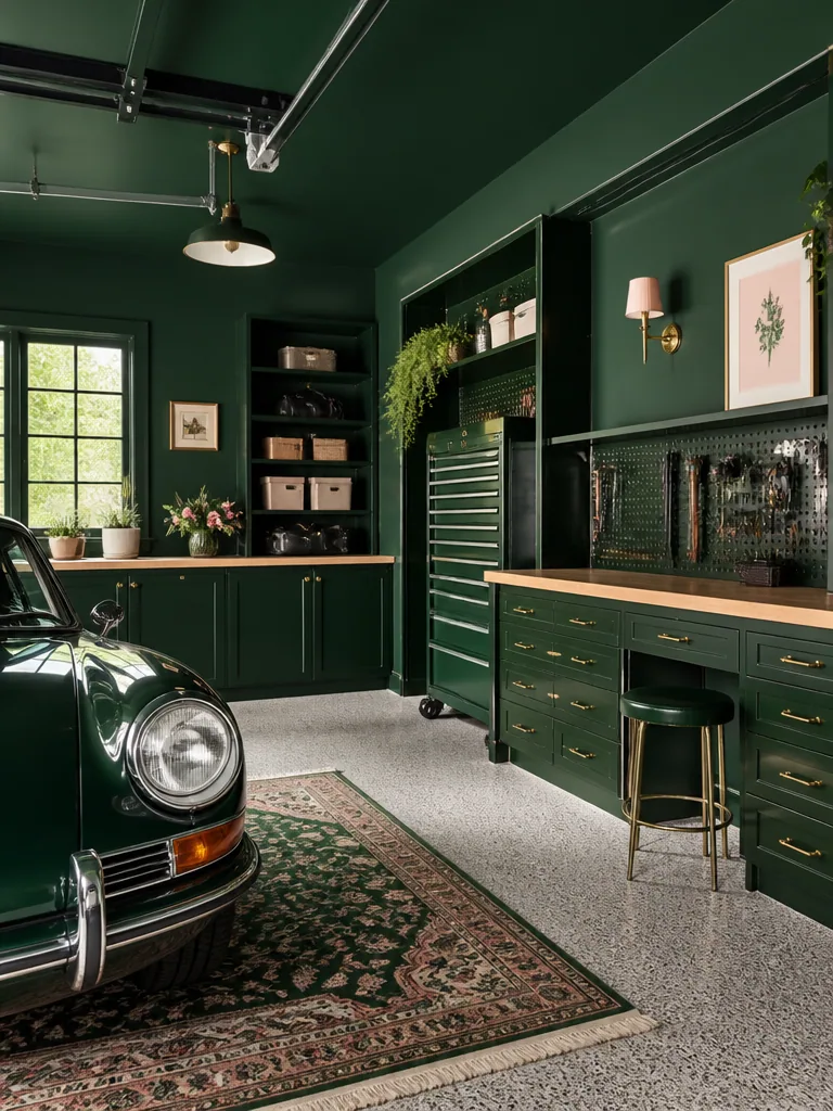 Dark Green Garage design