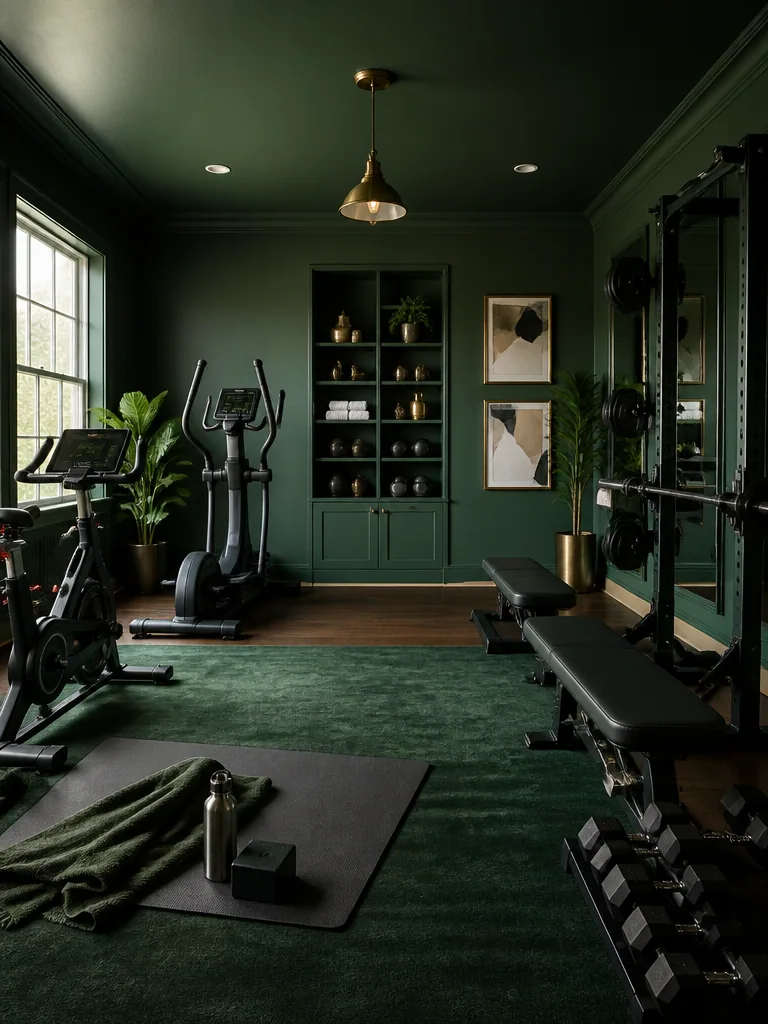 Dark Green Home Gym design