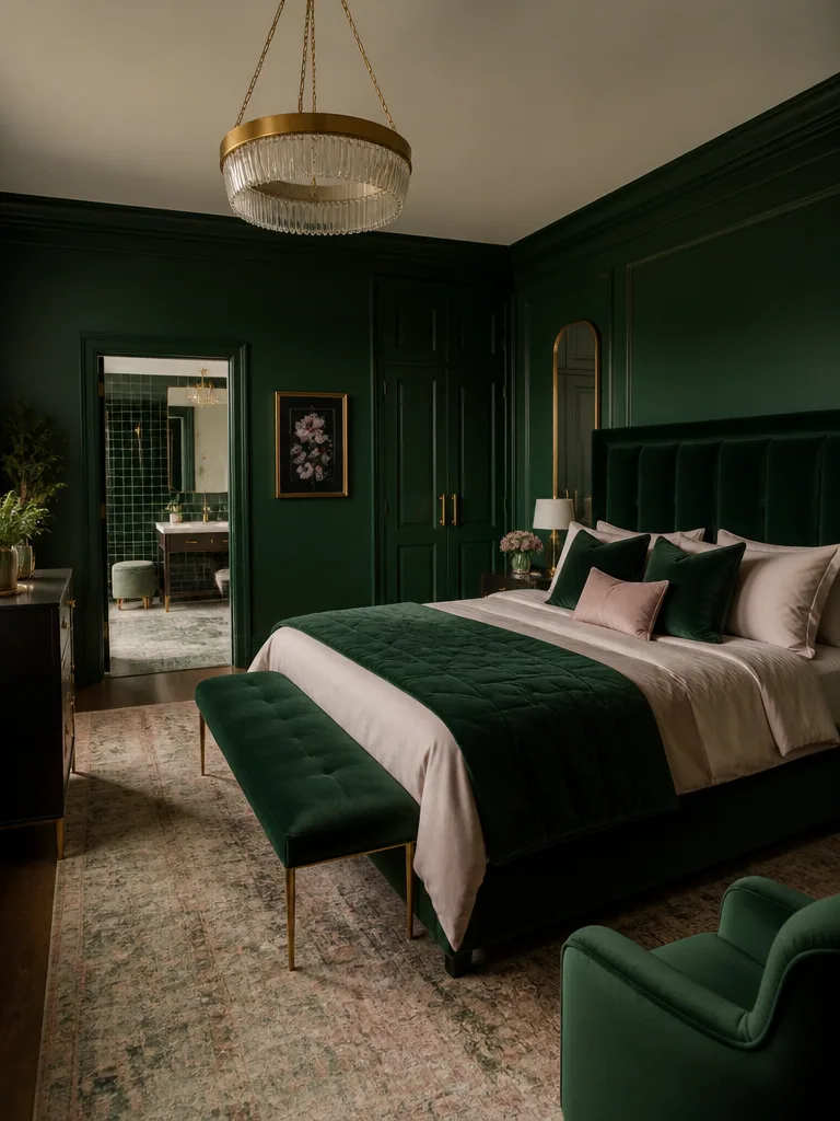 Dark Green Master Bedroom design