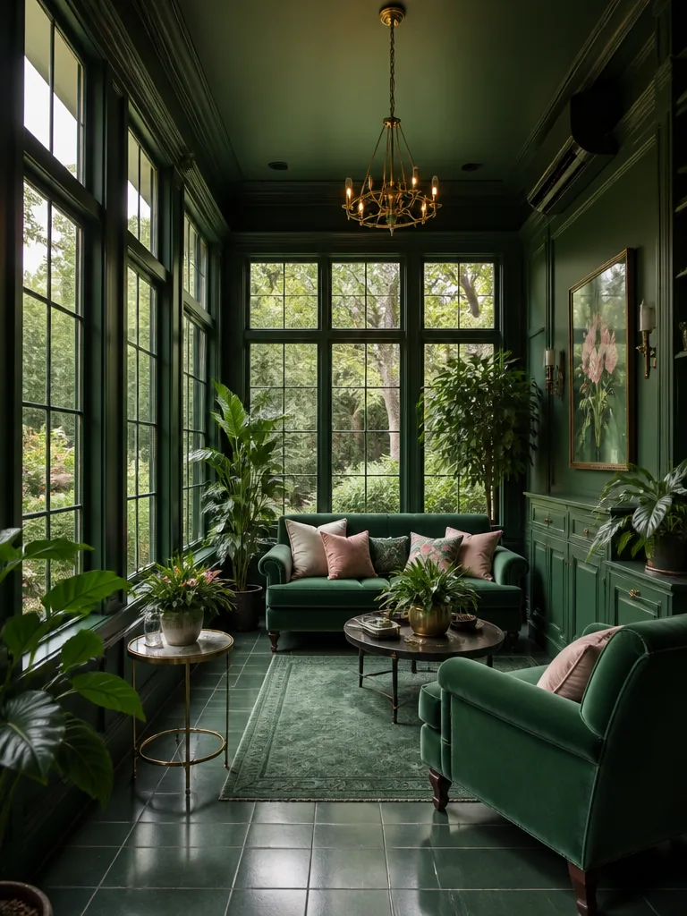 Dark Green Sunroom design
