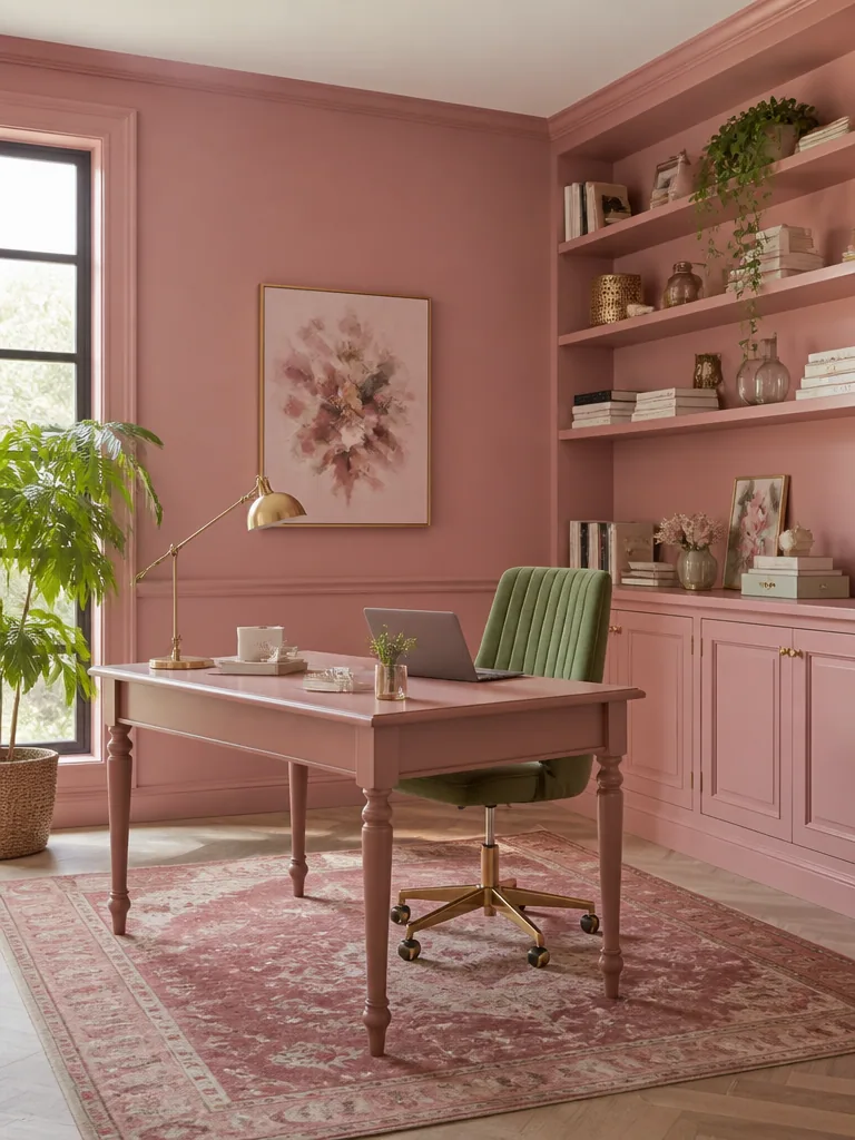 Dusty Rose Home Office design